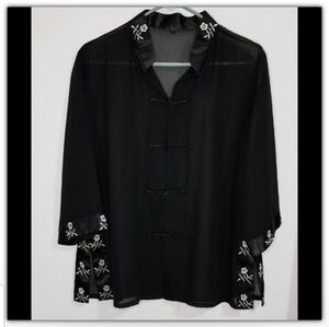 Miniye embroidered sheer top size 2xl